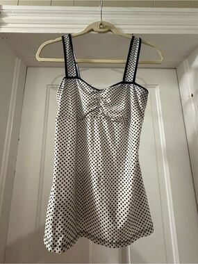 The Limited Women’s White with Black Polka Dots Tank Top Size Small